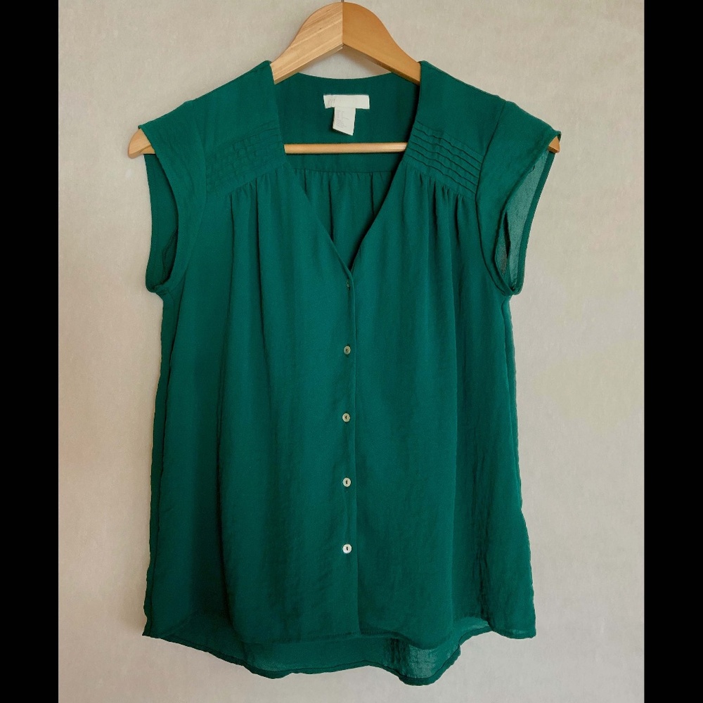 H&M Conscious Blouse in Emerald Green